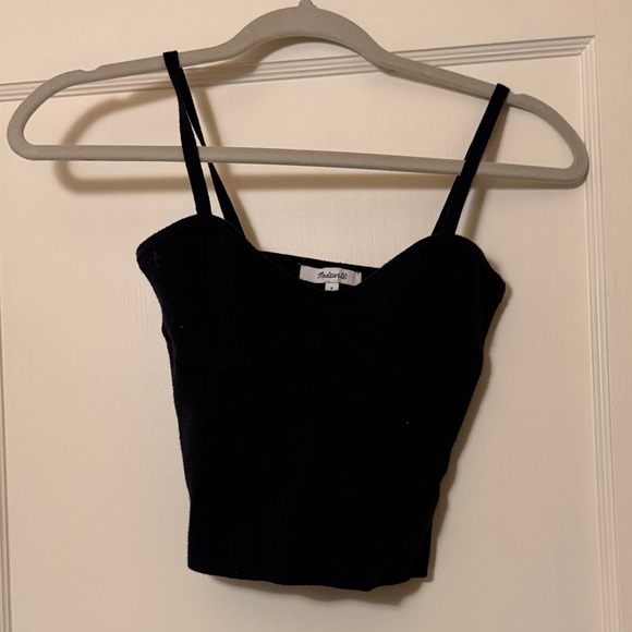 Madewell Tops - Madewell Black Ribbed Bustier Camisole